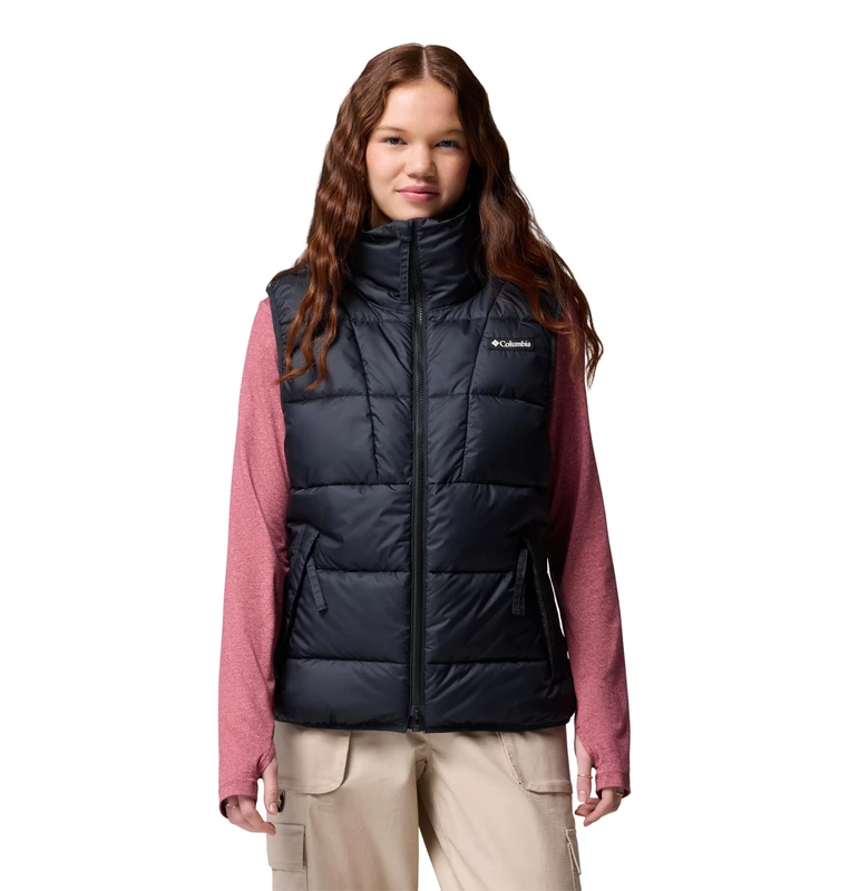 Columbia Women's Pike Lake 3 Vest, Puffer Vest Body Warmer, Black, Medium