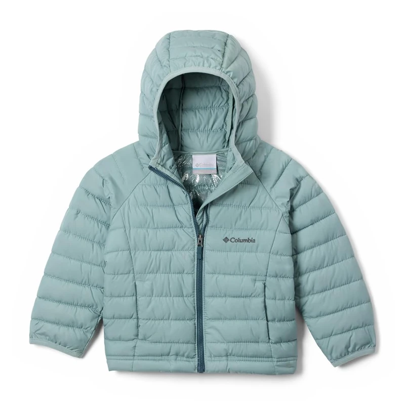 Columbia Youth Girls Powder Lite 2 Hooded Jacket, Hooded Puffer Jacket, Crushed Blue, M
