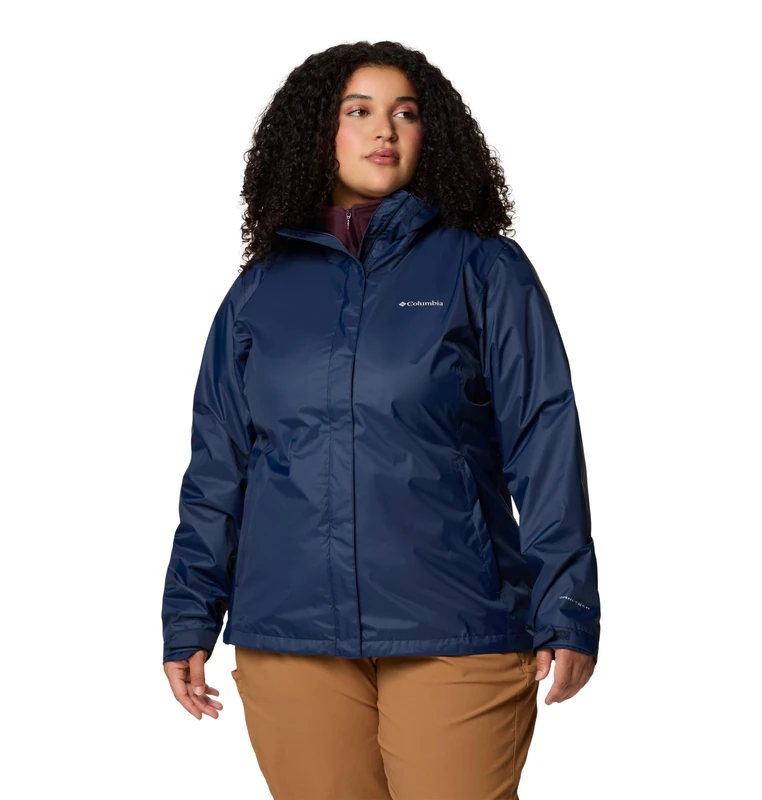 Columbia Women's Arcadia 2 Jacket, Waterproof Rain Jacket, Collegiate Navy, Medium