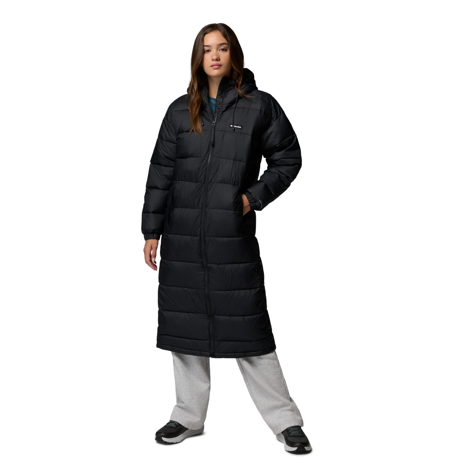 Columbia Women's Pike Lake 3 Long Jacket, Puffer Jacket, Black, Medium