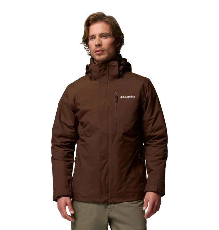 Columbia Men's Element Blocker 3 Interchange Jacket, 3 In 1 Interchange Winter Coat, Tobacco, Large