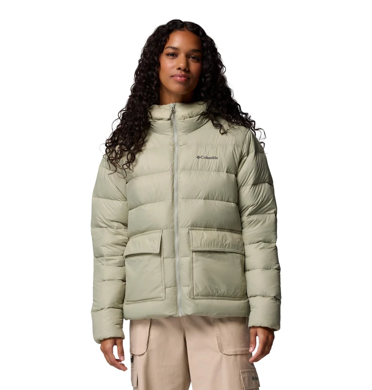 Columbia Women's Harmony Falls Hooded Down Jacket, Hooded Puffer Down Jacket, Safari, XS