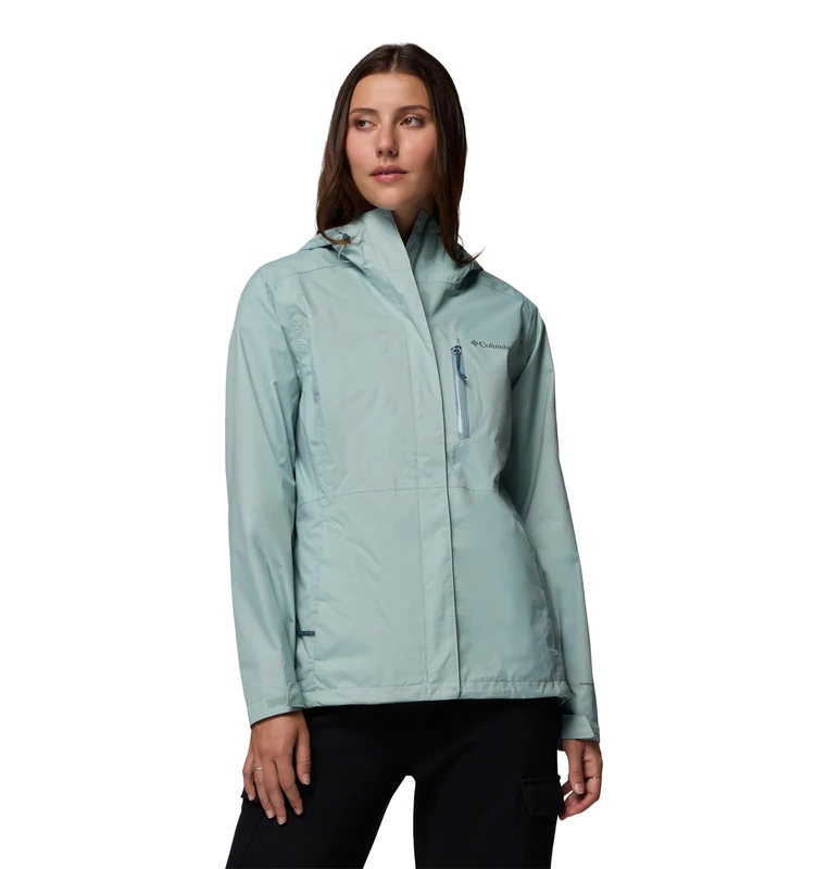 Columbia Women's Pouring Adventure 3 Jacket, Waterproof Rain Jacket, Crushed Blue, Medium