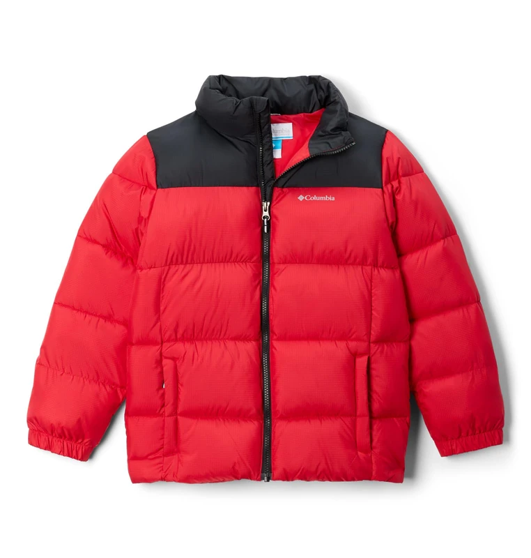 Columbia Youth Boys Puffect 2 Jacket, Puffer Jacket, Mountain Red, Black, M