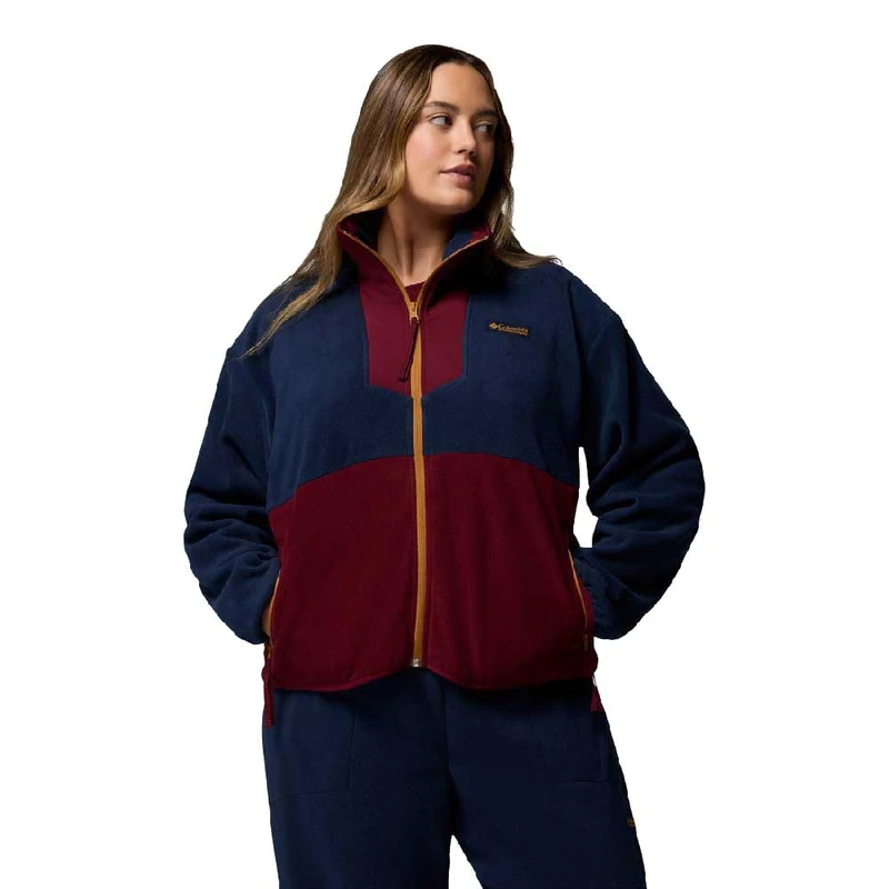 Columbia Women's Sequoia Grove Full Zip Fleece, Full Zip Fleece Jacket, Collegiate Navy, Rich Wine, Maple Sugar, M