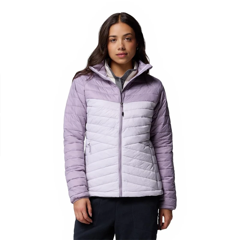 Columbia Women's Powder Pass Jacket, Puffer Jacket, Lavender Pearl, Shale Purple, L