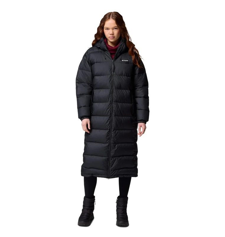 Columbia Women's Pike Lake 3 Long Jacket, Puffer Jacket, Black, Large