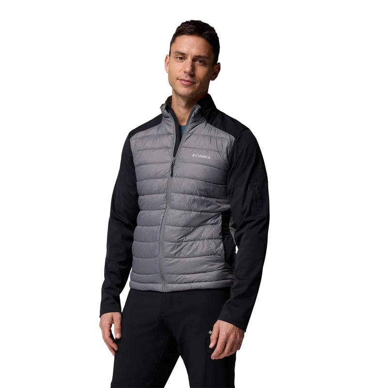 Columbia Men's Tech Hybrid Softshell, Softshell Jacket, City Grey/Black, Large