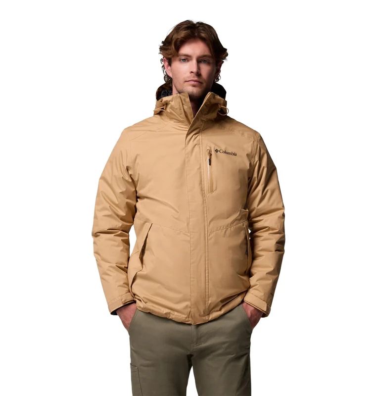 Columbia Men's Oak Harbor Interchange Jacket, 3 In 1 Interchange Winter Coat, Canoe, Medium