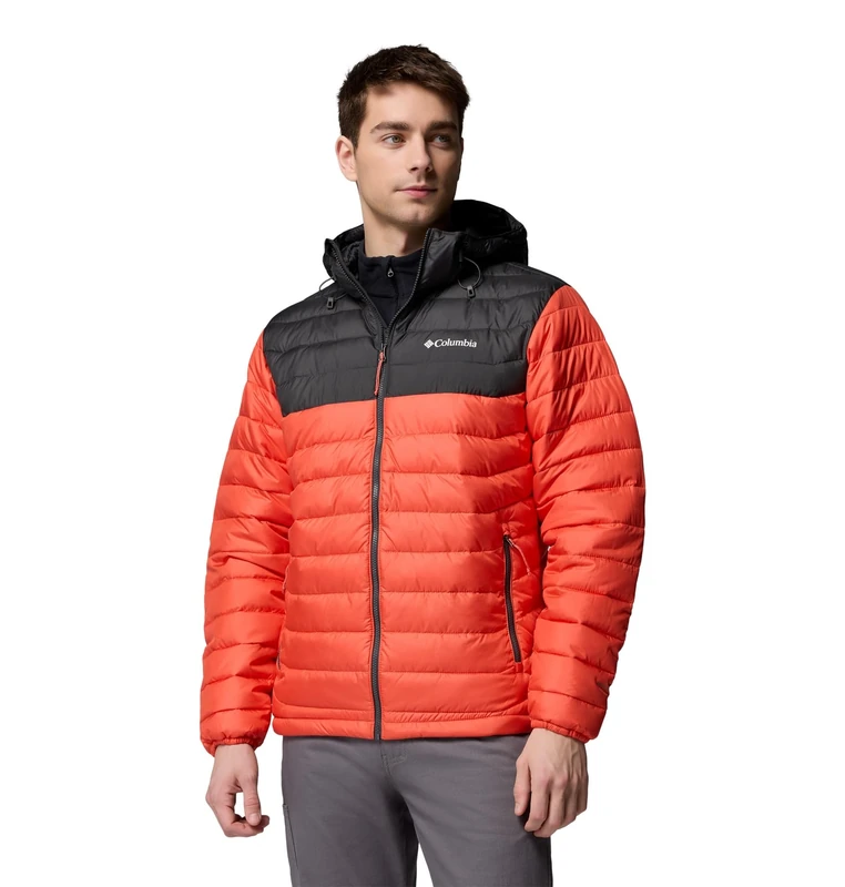 Columbia Men's Powder Lite 2 Hooded Jacket, Hooded Puffer Jacket, Zing, Shark, M