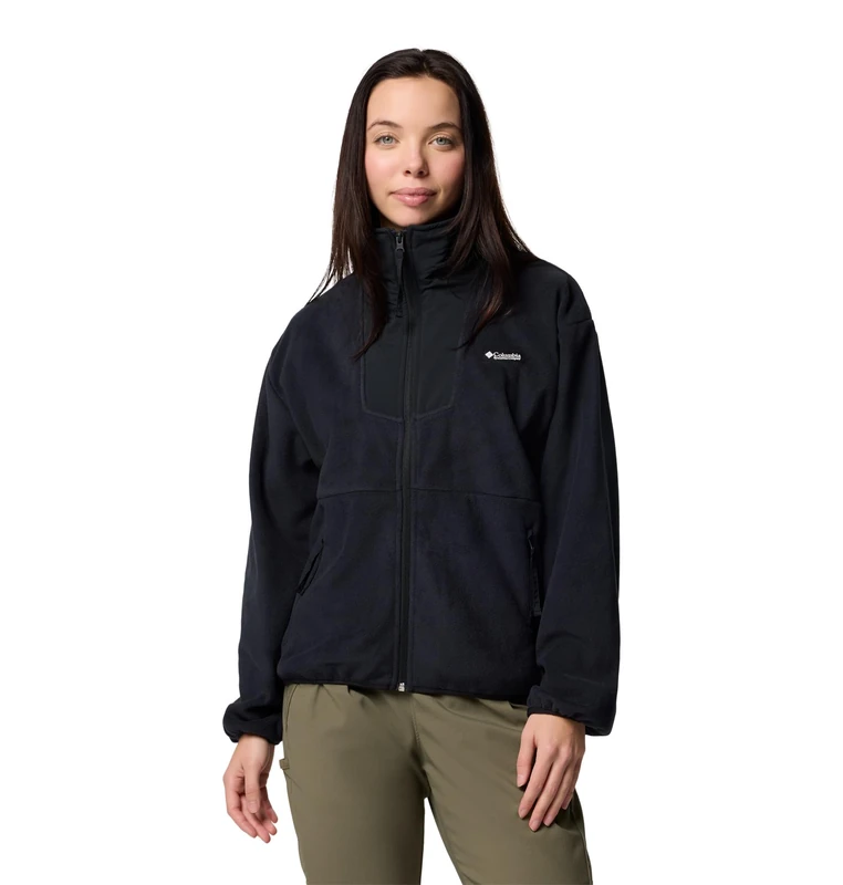 Columbia Women's Sequoia Grove Full Zip Fleece, Full Zip Fleece Jacket, Black, Large