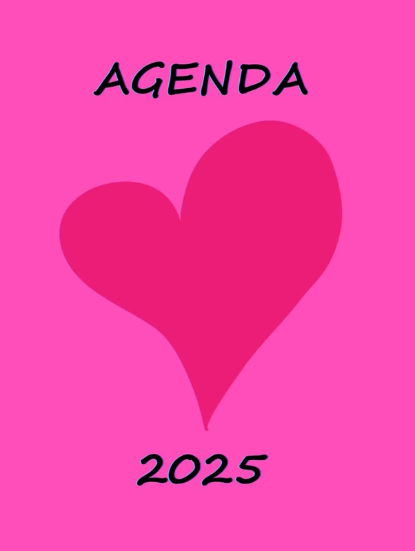 AGENDA 2025: Cute para amantes del amor - love lovers, tamaño 8.25 x 11 IN (209,55 x 279,4 mm), tapa dura color fucsia, 546 páginas a color en ... ¡Haz de cada día una celebración del amor!