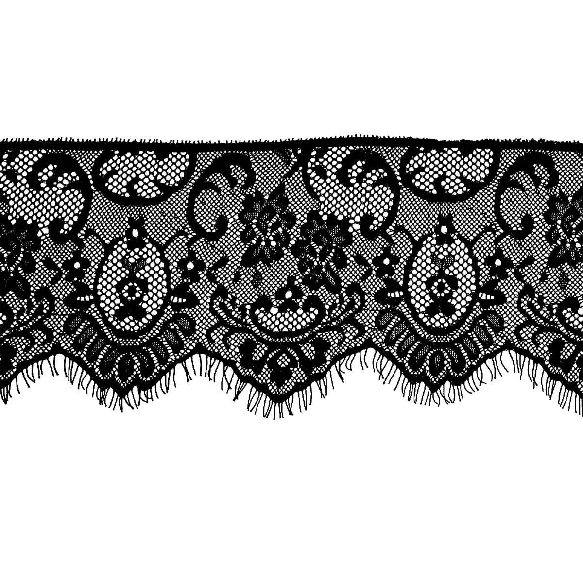 Lotsdonxia A 3-Meter Floral Lace Ribbon Featuring Lace Edges and Embroidered Appliques is Ideal for Sewing Projects and Adorning Clothing（Black）