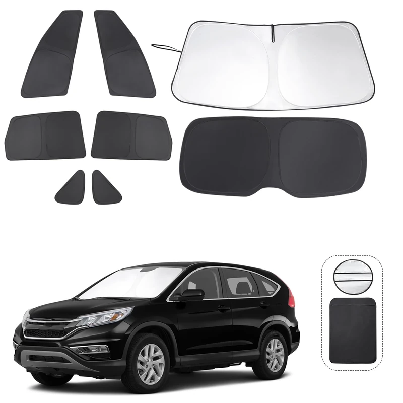 TINGLU Window Shades for Honda CR-V 2012 2013 2014 2015 2016 Accessories Car Side Full Windows Rear Triangular Windshield Sun Shade Sun UV Rays & Privacy Protection for Camping,Napping&Relaxing 8PCS