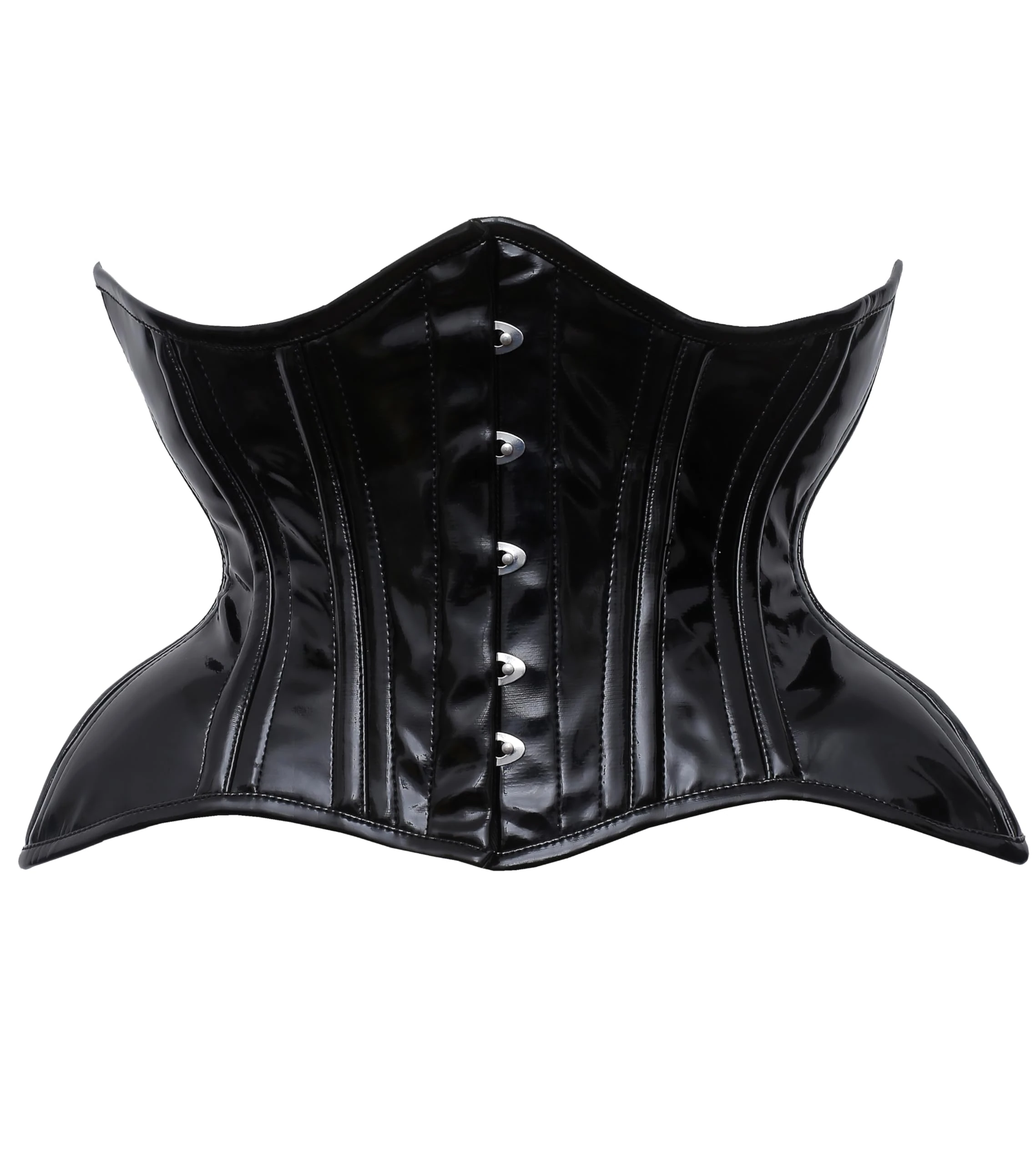 Corsets Island Heavy Duty PVC Corset, Black, Large: Waist Training Corset with 20 Spiral Steel Bones & 5" Modesty Panel