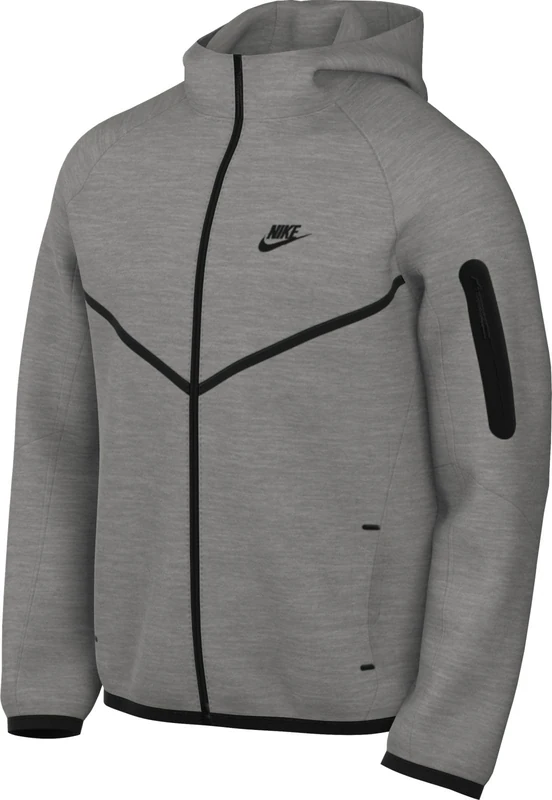 Nike Men's Tch Fleece Full Zip Wr Hoodie Parka Coat, Dk Grey Heather/Black, S