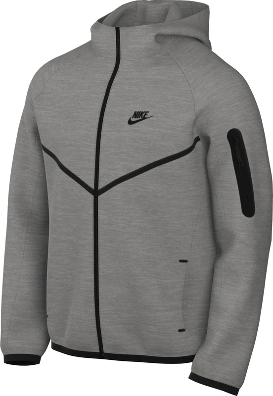 Nike Men's Tch Fleece Full Zip Wr Hoodie Parka Coat, Dk Grey Heather/Black, M