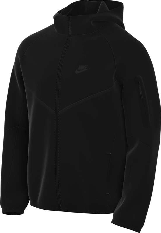 Nike Men's Tch Fleece Full Zip Wr Hoodie Parka Coat, Black/Black, XL