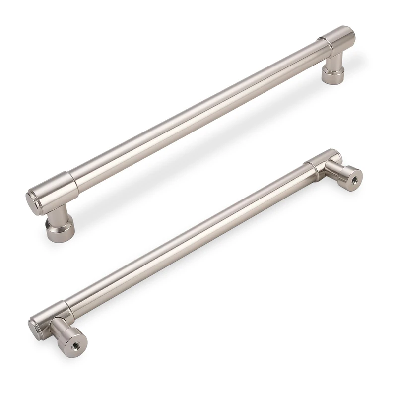 BUKOBYHE 10 Pack 10 Inch(254mm) Cabinet Pulls Brushed Satin Nickel Kitchen Cabinet Pulls Alloy Drawer Pulls Solid Cabinet Hardware