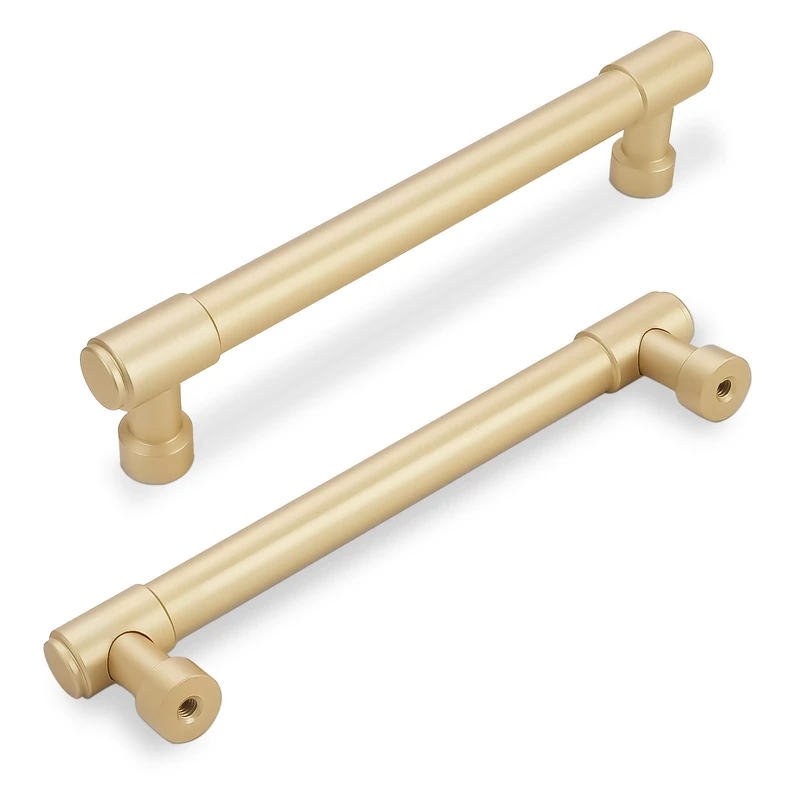 BUKOBYHE 10 Pack 6-1/4 Inch(160mm) Cabinet Pulls Brushed Gold Kitchen Cabinet Pulls Alloy Drawer Pulls Solid Cabinet Hardware