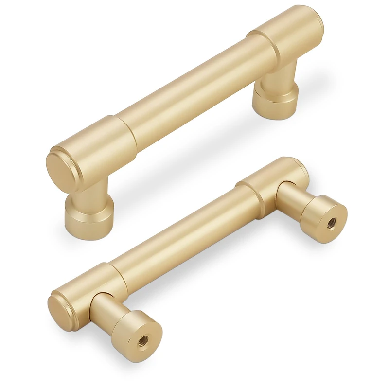 BUKOBYHE JD1829-BB76-10 10 Pack 3 Inch Cabinet Pulls Brushed Gold Kitchen Cabinet Pulls Alloy Drawer Pulls Solid Cabinet Hardware