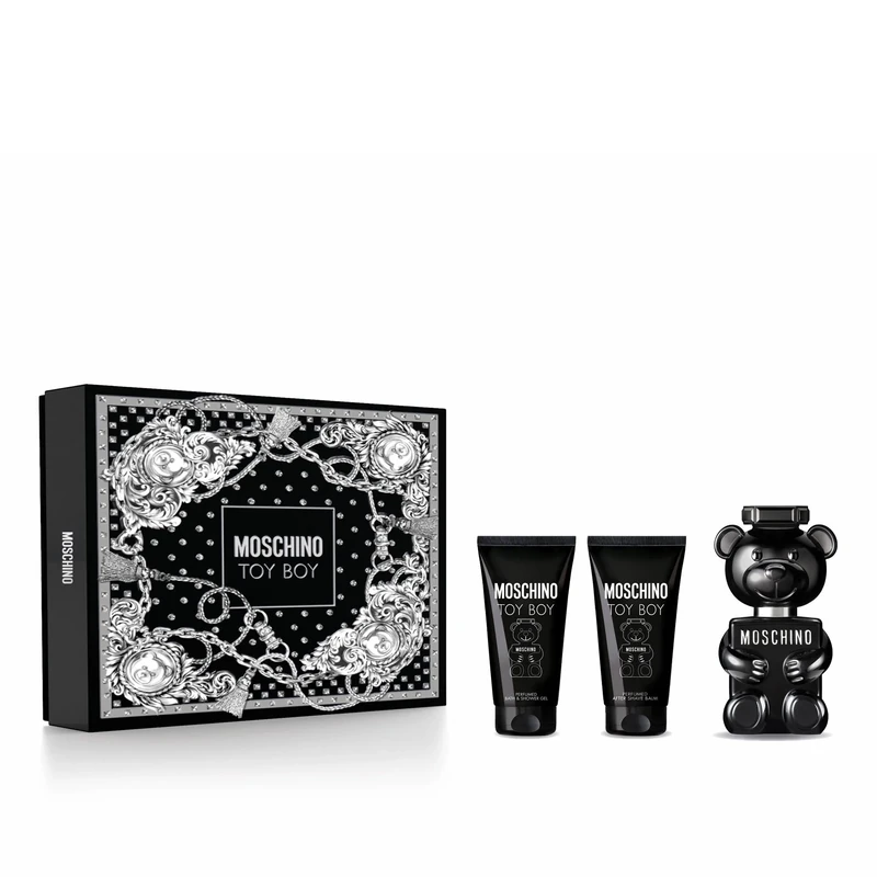 Moschino Toy Boy by Moschino for Men - 3 Pc Gift Set 1.7oz EDP Spray, Bath and Shower Gel, After Shave Balm