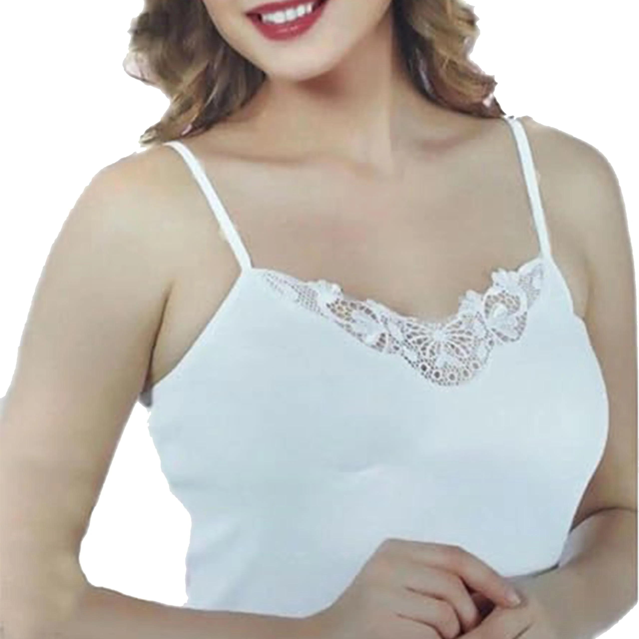 AVENAT Women's Vest Cami Tank Vest Top Sleeveless Trim Neck with Lace Ultra Cotton Top Satin Camisole Strappy Fitted Ladies Top V Neck UK (UK, Alpha, XXL, Regular, Regular, White)