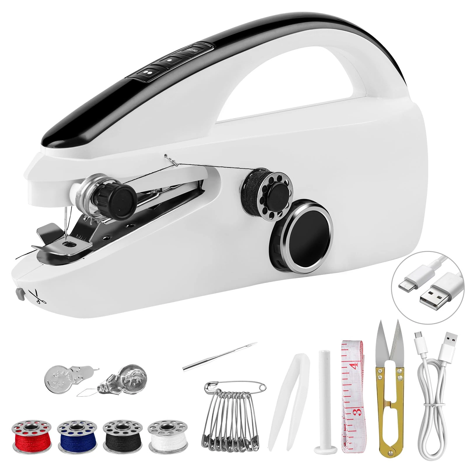 EEEKit Handheld Sewing Machine for Beginners, Mini Portable Electric Sewing Machine for Quick Stitching Emergency Sewing DIY Crafts, Mother's Day Gifts