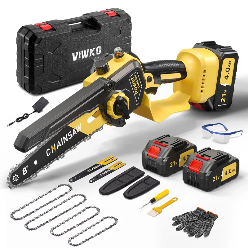 Brushless Mini Chainsaw, 1000W 8000mAh 6 Inch & 8 Inch Mini Chainsaw Cordless, Electric Chain Saw Compatible with Makita Battery, Small Chain Saw to Cut Wood and Trees with Auto Oiler, Gift for Men