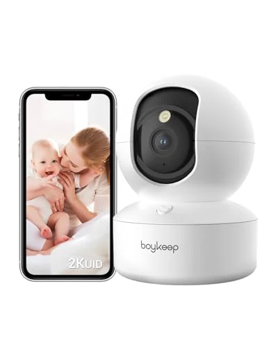 BoyKeep 2K Indoor Security Camera, 3MP, 360° Pan and Tilt Camera, WiFi, 2-Way Audio, Night Vision, Motion Detection, 5G/2.4GHz Upgraded WiFi and Bluetooth Version