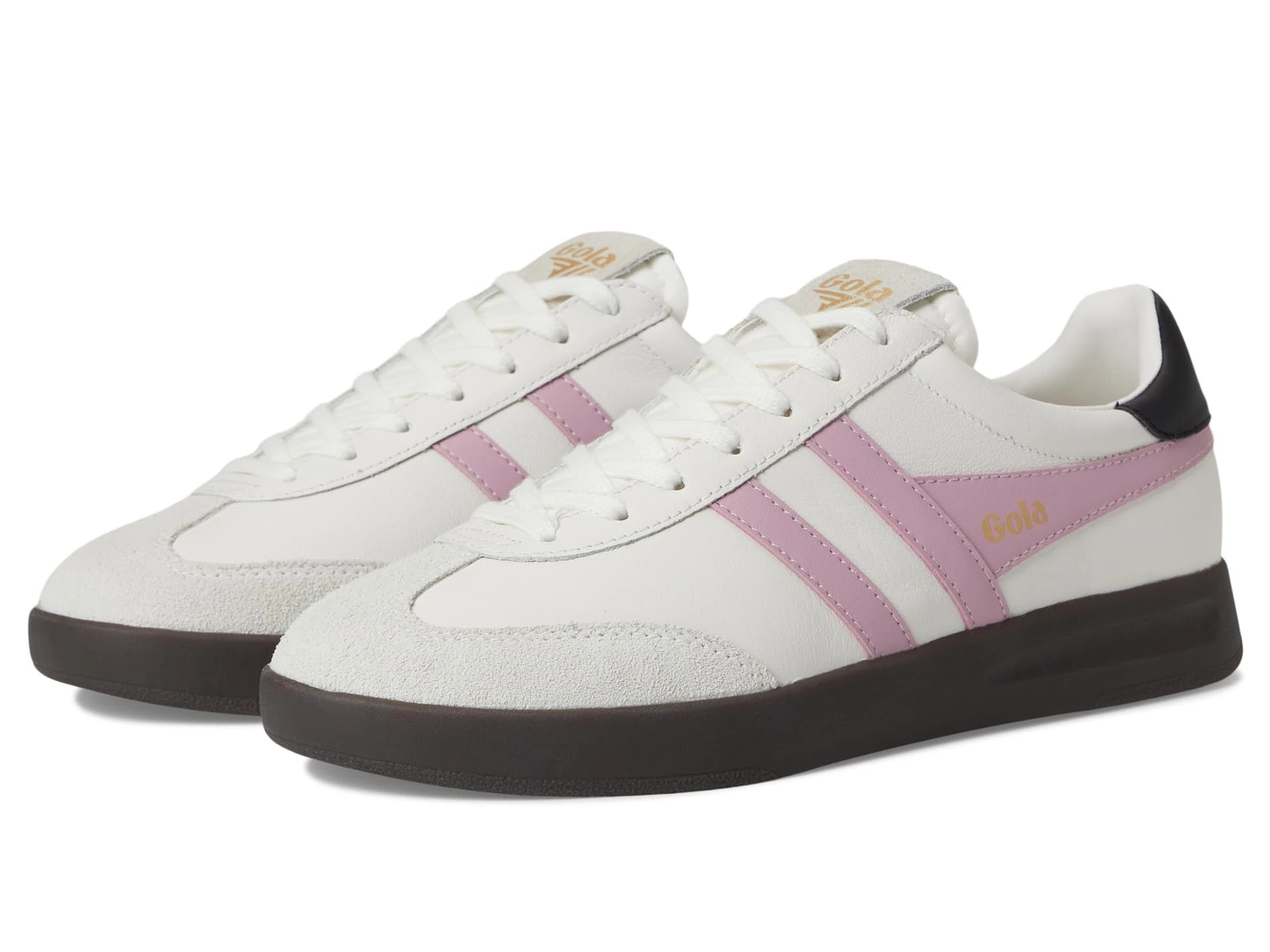 Gola Cyclone Le Women's Lace Up Retro Suede Leather Trainers (White Pink, UK 3)