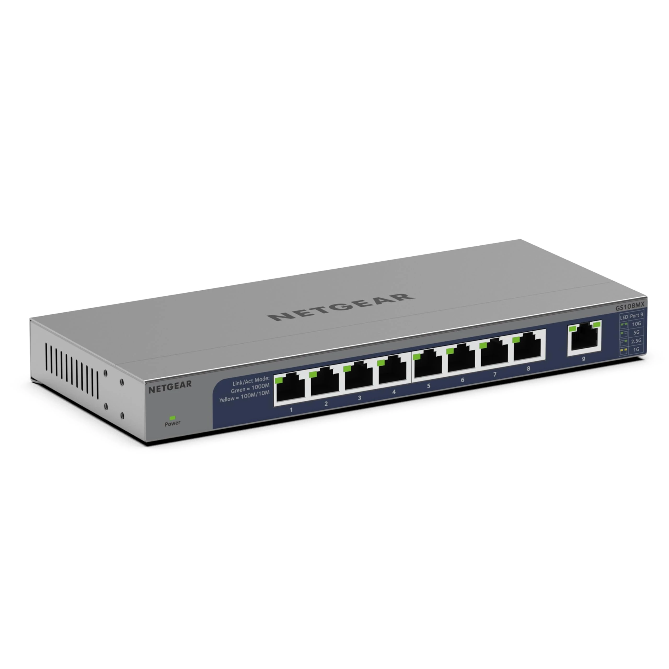 NETGEAR 10-Port Network Switch (GS108MX) - with 8 x 1G, 1 x Multi-gig SFP, Desktop, Wall or Rackmount, and Limited Lifetime Protection