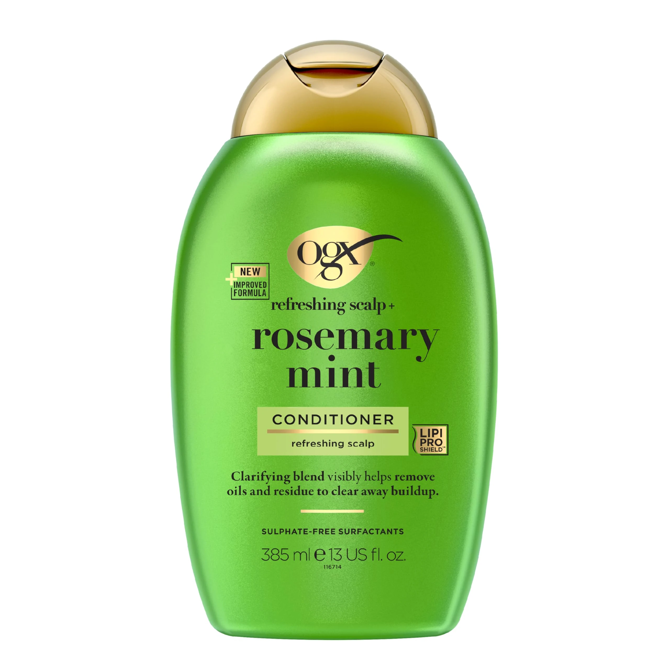 OGX Refreshing Scalp with Rosemary Mint Conditioner, Clarifying Blend to Remove Excess Oil and Residue, Clears Away Buildup, Sulfate Free, 385ml