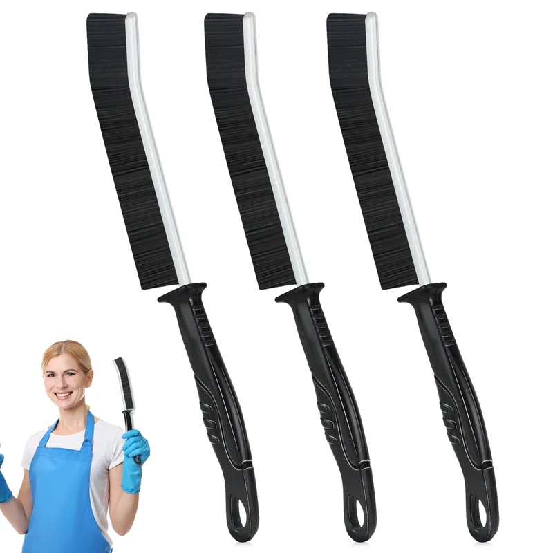 Crevice Cleaning Brush, Grout Brush, Hard Bristle Scrubbing brush for Narrow Corners in Home Kitchen Bathroom and Window, Long Handle Thin Brush,Cleaning Products Tool-3pcs