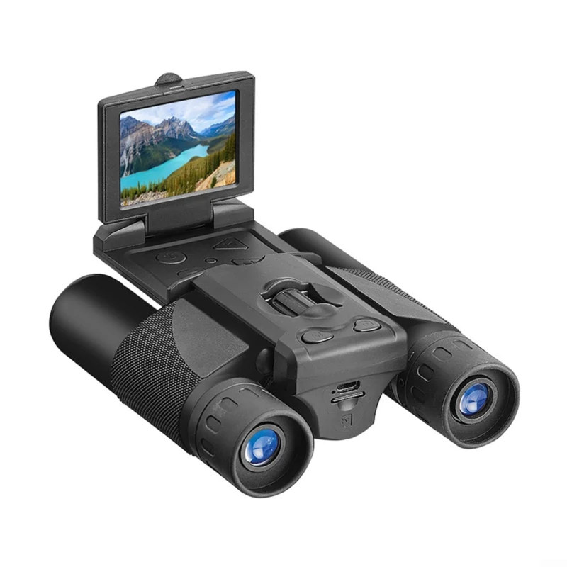 Gettimore High Power 12x32 Binoculars, with Built-in Camera 1080P Video & LCD Display for Bird Watching Sports Concerts Travel(black)