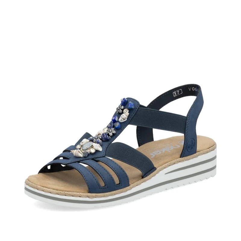 Rieker Women's Mules V0649, Women's Slippers, Blue 14, 4 UK
