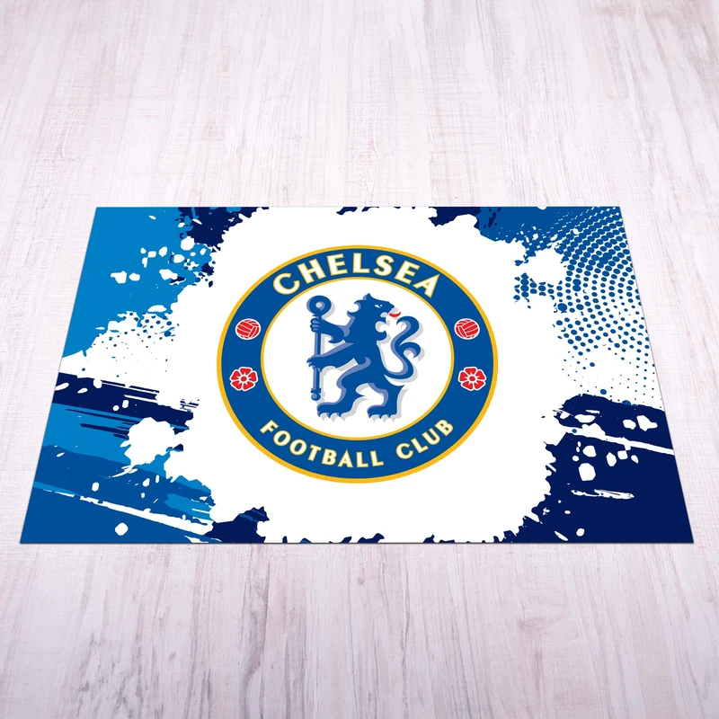 Licensed Décor Chelsea FC Mat - Extra Large (200cm (w) x 150cm (h) - Full Colour Crest on Graphic Splash
