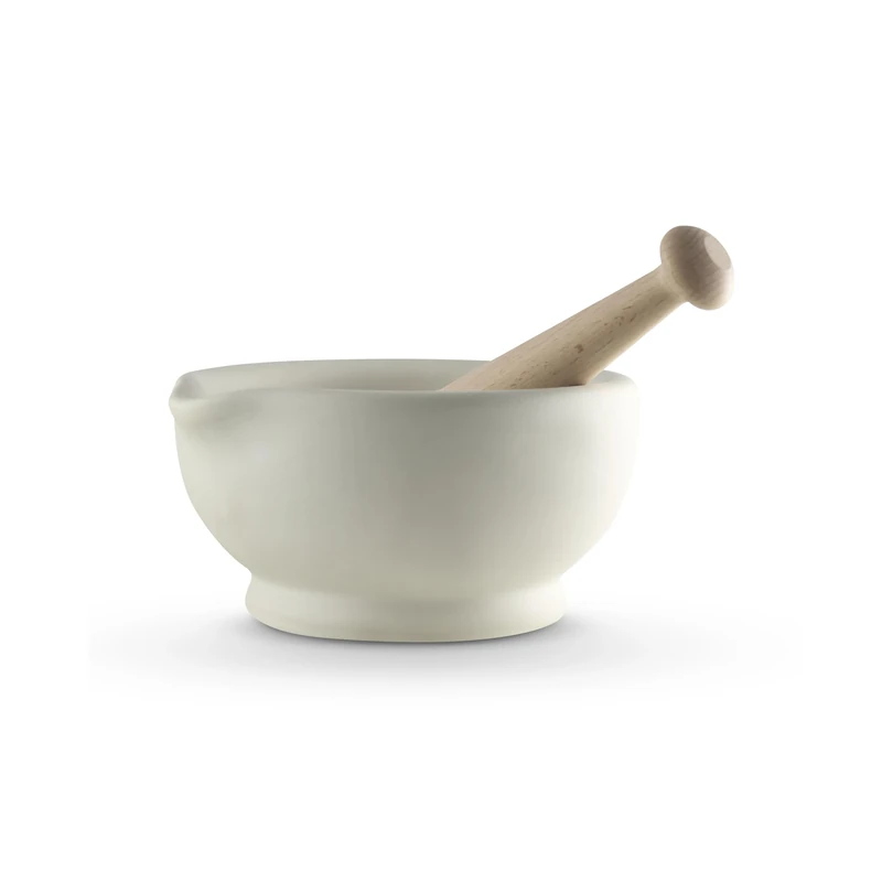 Milton Brook Pestle and Mortar, Vitrified Porcelain, White
