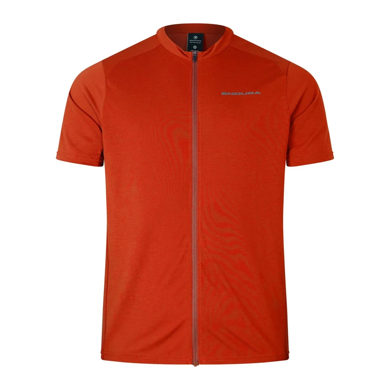 Endura Men's Loop Zipped Short Sleeve Jersey, Flame red, XS