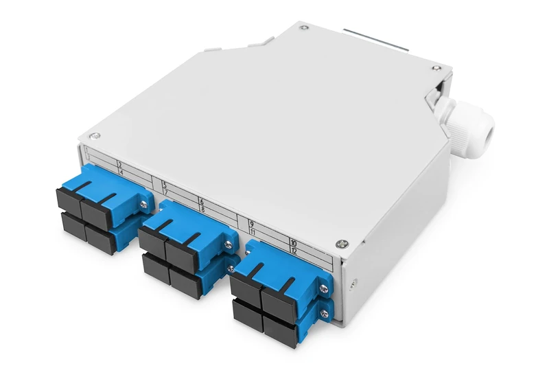 DIGITUS Fiberglass top-hat railbox, OS2, equipped, with SC adapter and pigtail