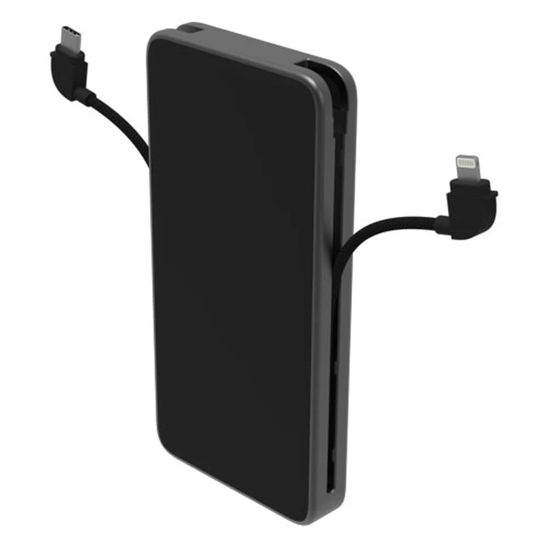 ZAGG mophie Powerstation Plus Power Bank, 10,000mAh Portable Battery with USB-C & Lightning-Cables, Triple Device Fast Charging, for Smart Phones, Tablets & other USB-C and Lightning devices (Black)