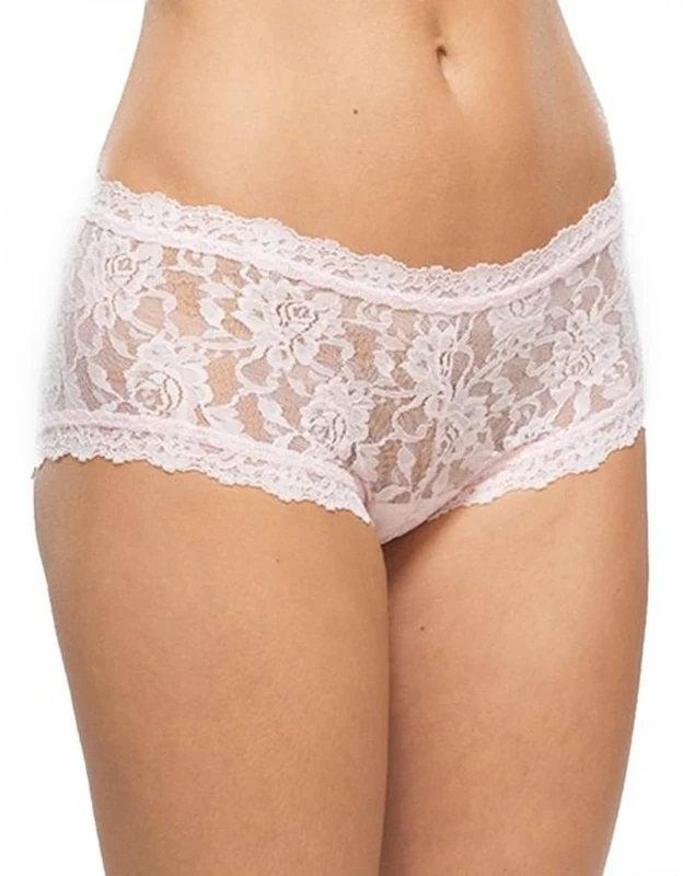 Hanky Panky - Womens Sig Lace Boyshorts, Color Bliss Pink, Size: XX-Small