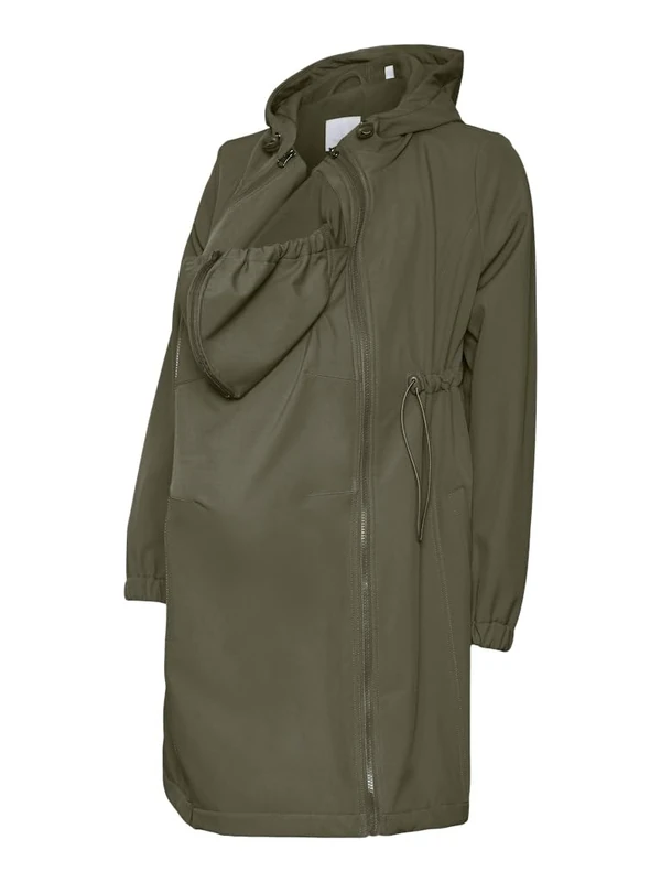 MAMA.LICIOUS Women's Mlnell Solid 3-in-1 Softshell Jacket Noos, Green (ivy green), M