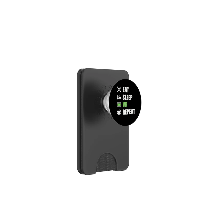 Funny VR Gamer Virtual Reality Gaming Eat Sleep VR Repeat PopSockets PopWallet for MagSafe