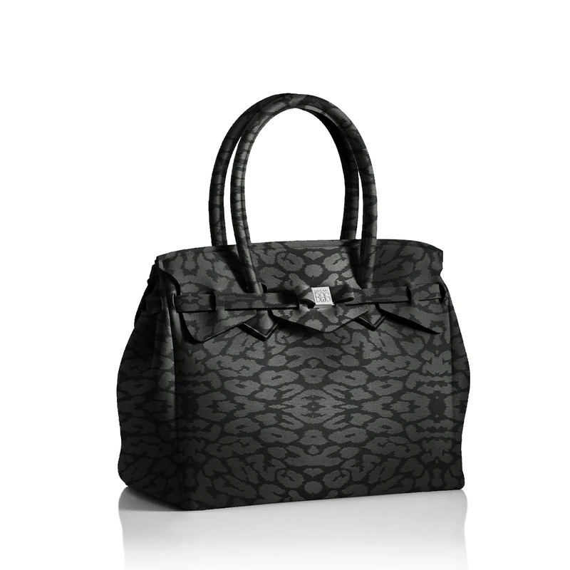 SAVE MY BAG T-Miss Plus ANIMALIER, Women's Bag, Leopard JetBlack Satin, Leopard Jetblack Satin, TALLA UNICA