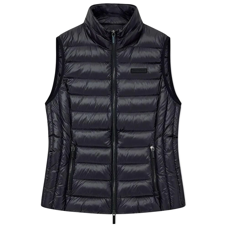 Armani Exchange Women's Sleeveless Side Logo Patch, Down Waistcoat, Black, XL, black, XL
