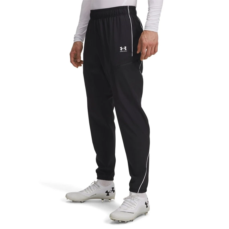 Under Armour Men's Challenger Warm-Up Pant, Water-Resistant Tracksuit Bottoms with Ankle Cuffs, Men's Joggers for Sports and Athletics,Black / / White,XL