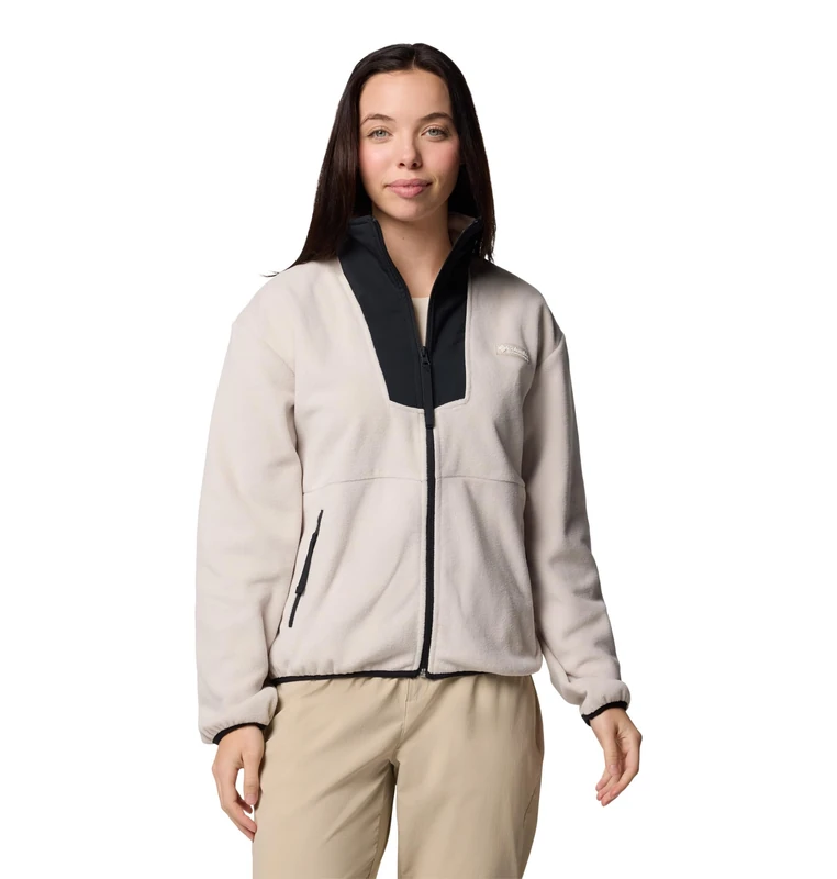 Columbia Women's Sequoia Grove Full Zip Fleece, Full Zip Fleece Jacket, Dark Stone/Black, X-Large