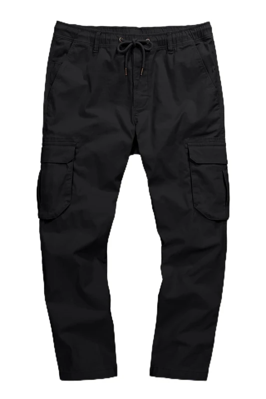 JP 1880 Men's Cargo Trousers, Black, 6XL