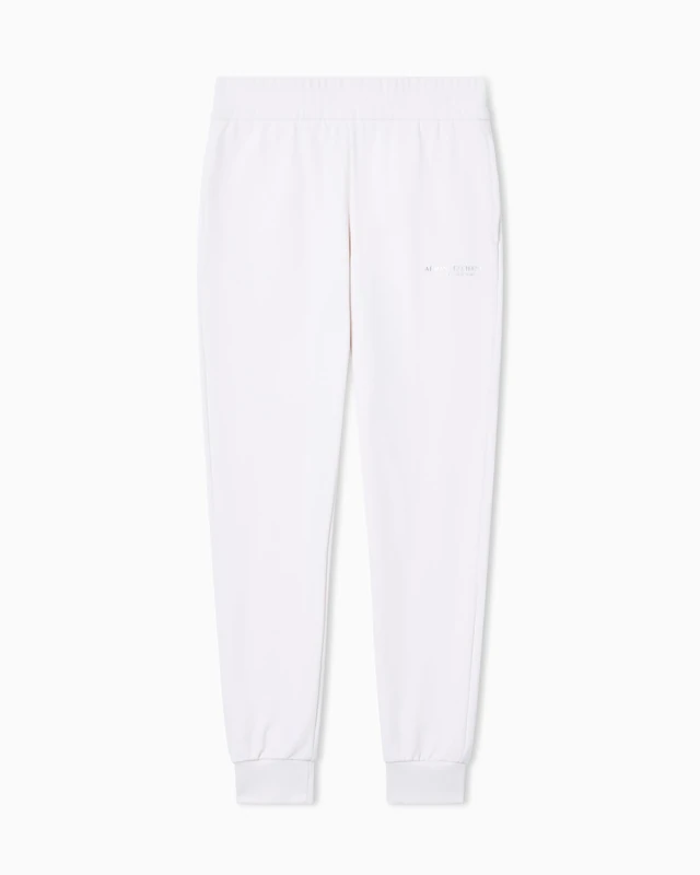 Armani Exchange Women's Cuffed Ankle Milano-New York Side Logo Pants White XL, ISO, XL